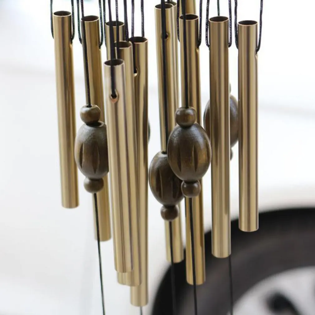 

Wood 8 Tube Wind Chimes Creative Retro Metal Anti-rust Alloy Ornaments Wood Crafts Gift Room Decoration