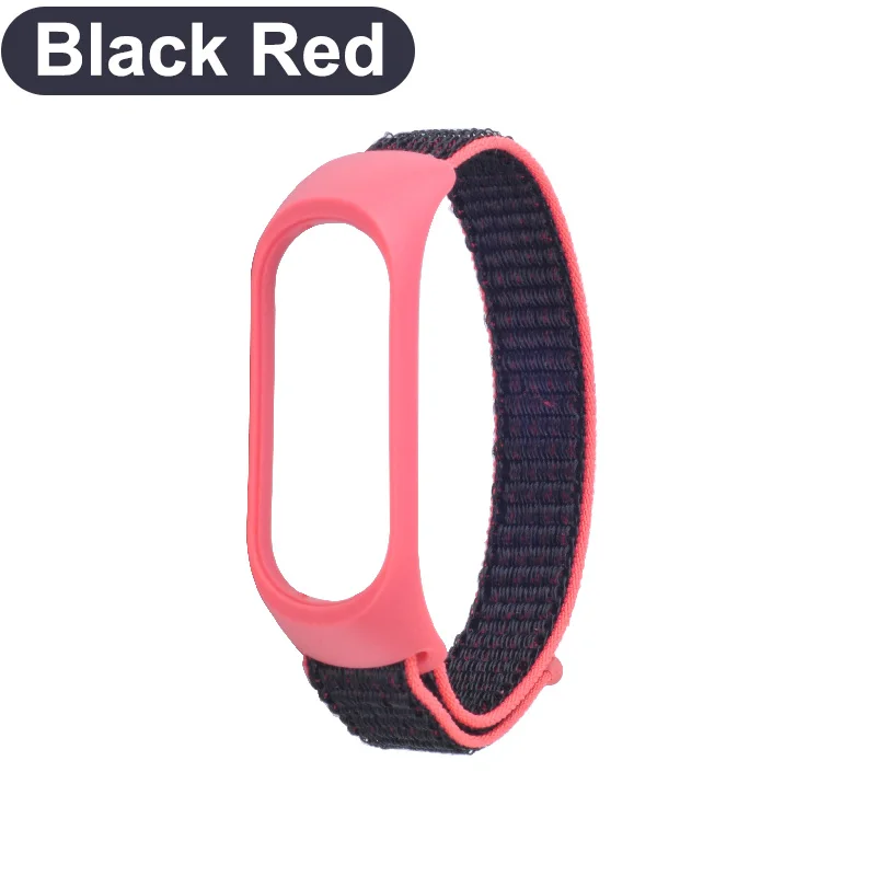 Black Red Браслет mi Band 4, мягкий нейлоновый ремешок для Xiaomi mi, ремешок для браслета 4/3, ремешок для браслета mi Band 4 3, сменные смарт-Аксессуары - Цвет: Black Red