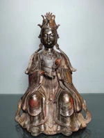 12tibet temple collection old bronze cinnabar lacquer statue of mazu poseidon bless peace enshrine the buddha ornaments