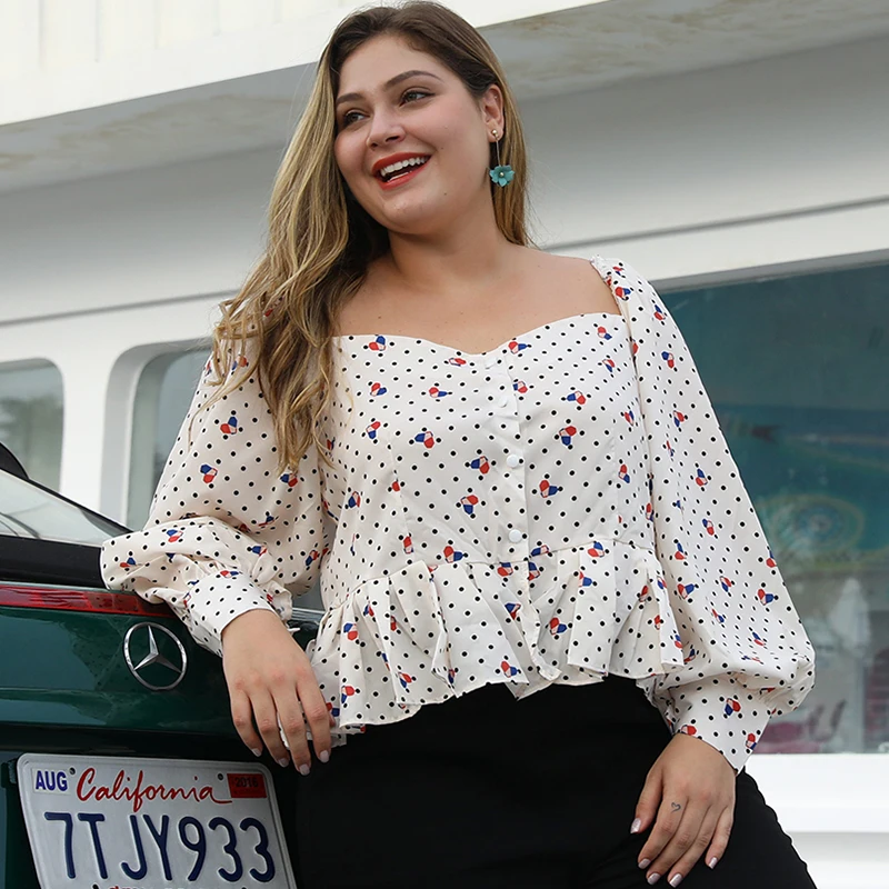 WHZHM Сексуальные вечерние топы с оборками женская рубашка длинным пышным рукавом