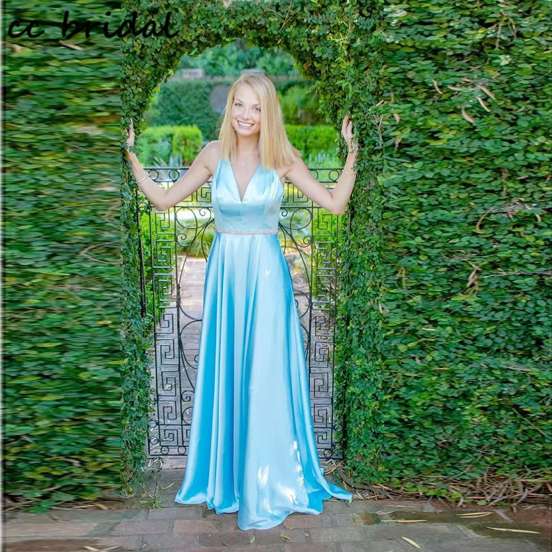 Сексуальные Выпускные платья с V образным вырезом длинные блестящие вечерние