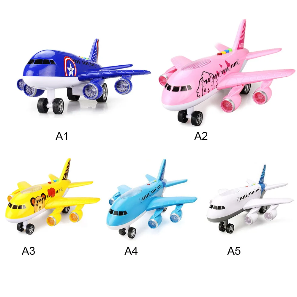 Самолет Airbus Модель игрушки Дети ранняя образовательная история машина звук свет