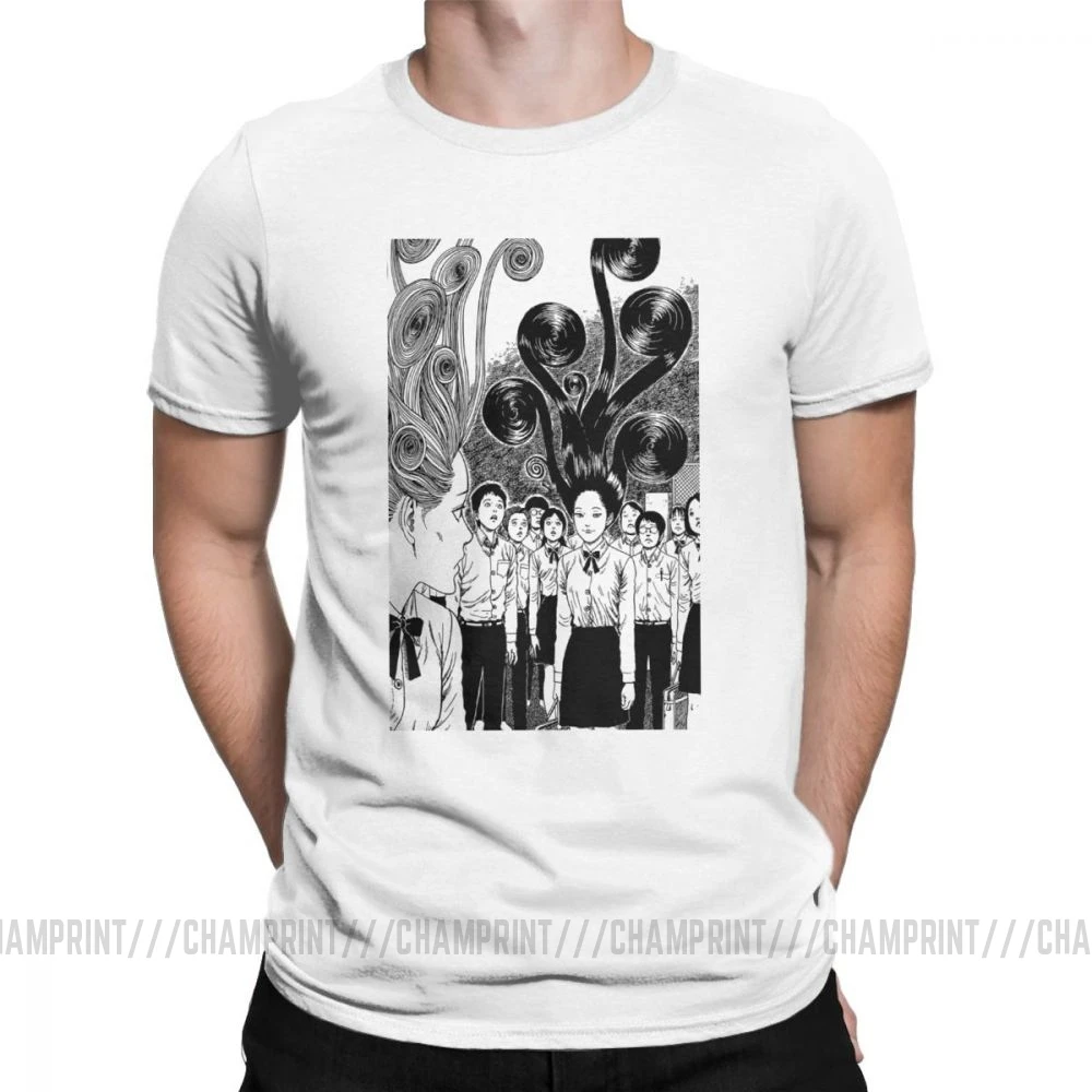 Junji Ito Футболка мужская Tomie Japanese Kago Manga Horror Harajuku 100% хлопковая футболка футболки с