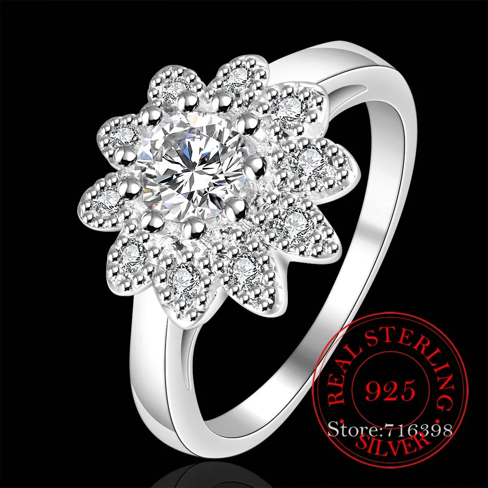 

Korean AAA+ Zircon Crystal Couple's Wedding Silver Rings for Women 925 Sterling Silver Jewelry Fashion Anel De Prata Bijoux