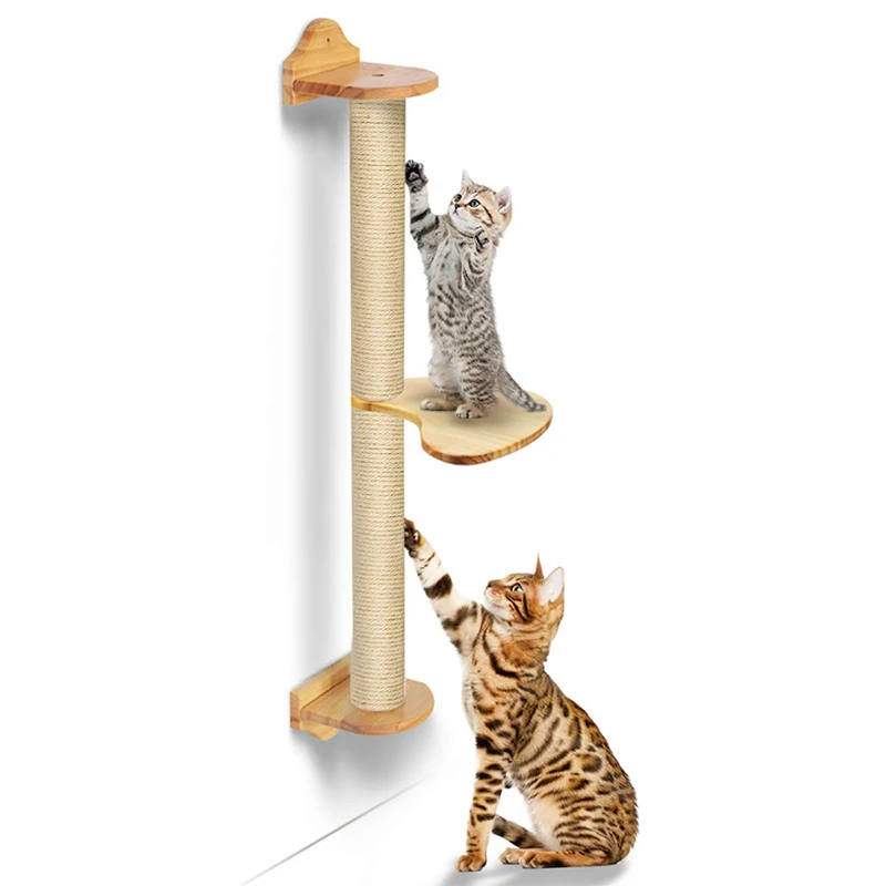Многоуровневая настенная Когтеточка из сизаля для кошек с защитой от царапин