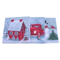 christmas series printed napkins snowman party paper restaurant school shopping mall christmas day decorations household items