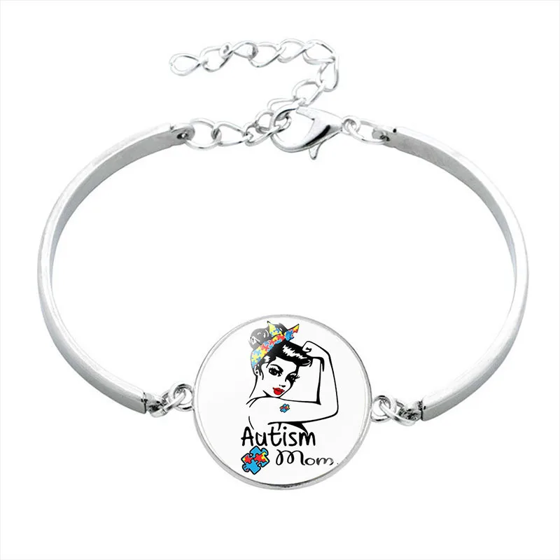 Autism Awareness Charm Bangle Bracelet Alloy Bracelets Girl Jewelry | Украшения и аксессуары