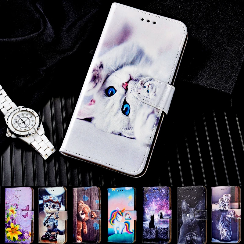 

Чехол-книжка для Huawei P40 Lite E Pro, Mate 20, P20, P30 Lite, P Smart 2019, Honor 7A, 9, 10 Lite, Y5, Y6 2018, кожаный