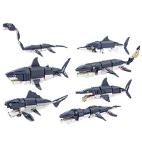 moc prehistoric sea creatures gear shark set fish model building blocks deep sea creatures marine life assembly bricks toys gift