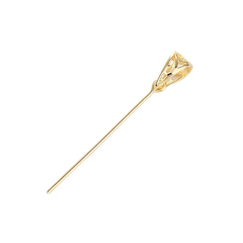 S925 Sterling Silver Pendant Buckle DIY Accessories Clip Buckle Inlaid With Jade And Amber Oblique Hole 9 Character Pin Buckle