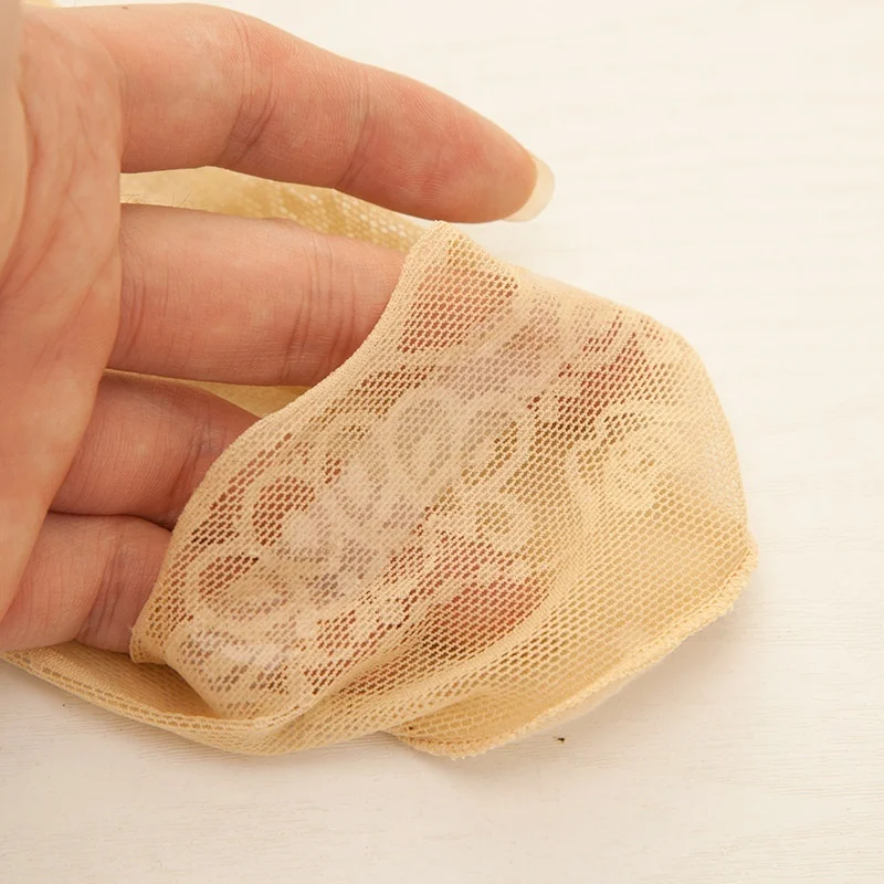 Кружевные носки башмачки с низким вырезом невидимые элегантные силиконовые