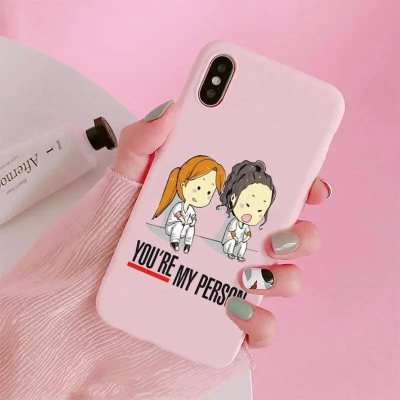 

Greys Anatomy cartoon Doctors Phone Case Candy Color for iPhone 6 7 8 11 12 s mini pro X XS XR MAX Plus