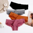 FINETOO хлопковые трусы для женщин; Соблазнительные кружевные трусики-брифы с бантом для женщин, нижнее белье, женское белье больших Размеры трусики для девушек