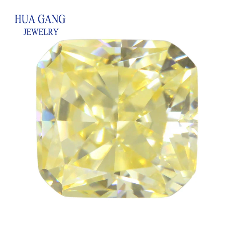 

6x6-10x10mm 9A Top Quality Square Cut Lemon Loose CZ Stone Synthetic Gems Cubic Zirconia Beads For Jewelry Free Shipping