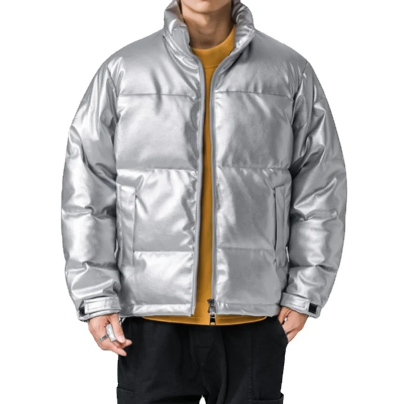 Мужская приталенная куртка из ПУ кожи с хлопковой подкладкой | одежда