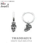 Серьги-кольца в креольском стиле с черным фианитом, хорошее ювелирное изделие в европейском стиле для женщин и мужчин, подарок из серебра 2019 пробы 925 пробы