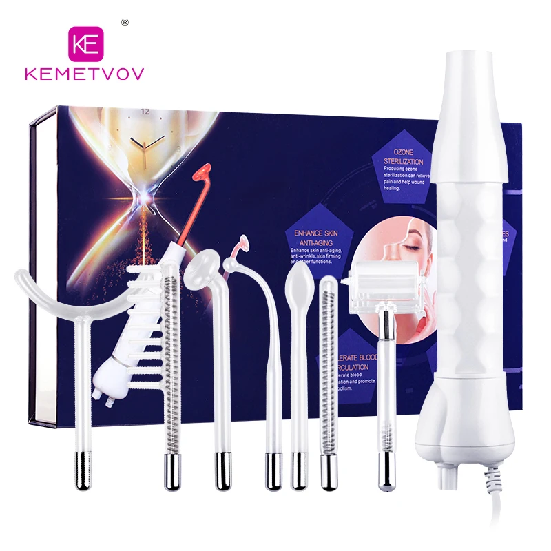 7in 1 Высокочастотный электрод Стекло трубка Электротерапия Красота устройства