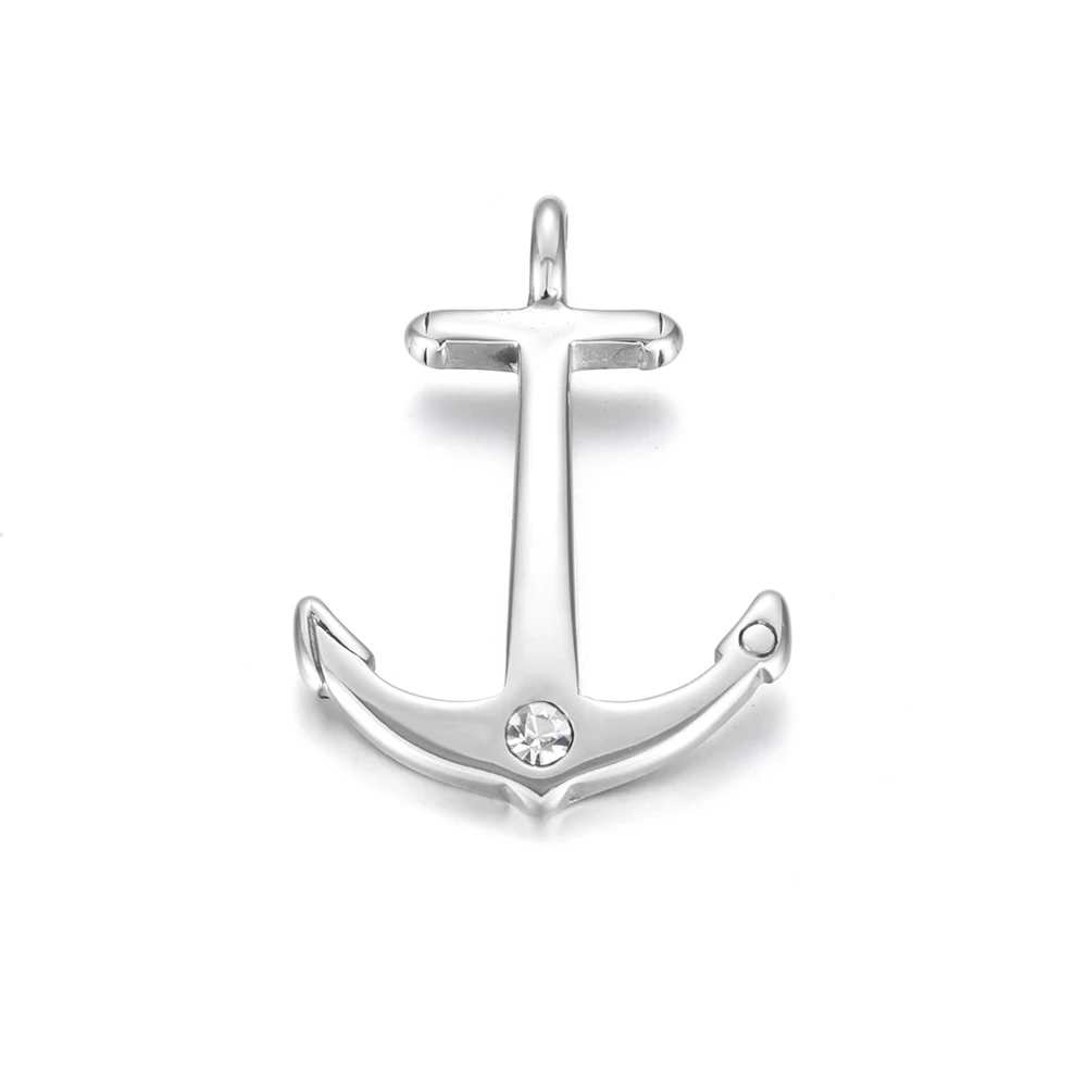 

Stainless Steel Anchor Pendant Polished Charms Connector Hole 4mm Bracelet Hook Closure DIY Accessories Jewelry Making