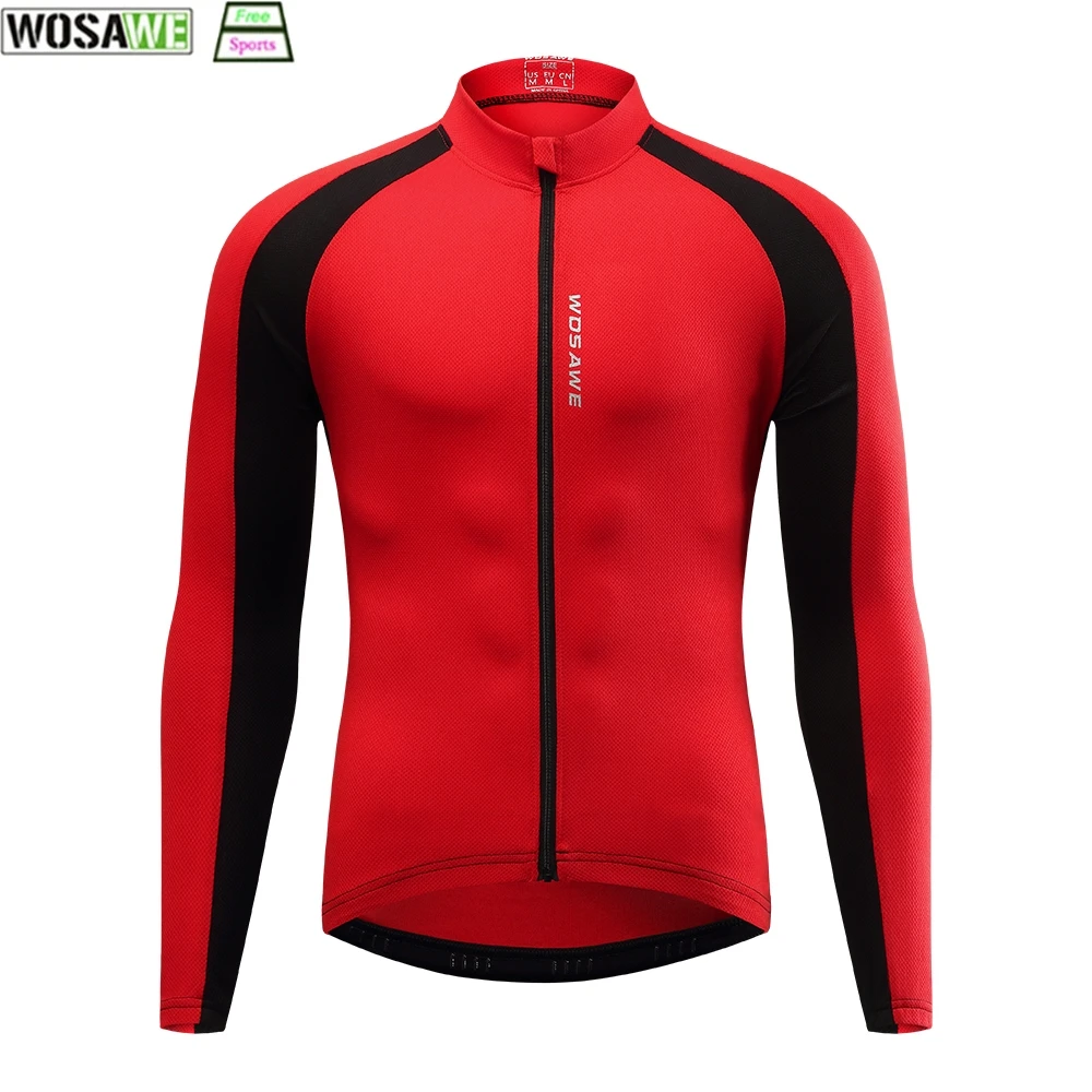 

WOSAWE Cycling Jersey Pro team Summer Long Sleeve Man Downhill MTB Bicycle Clothing Ropa Ciclismo Maillot Quick Dry Bike Shirt