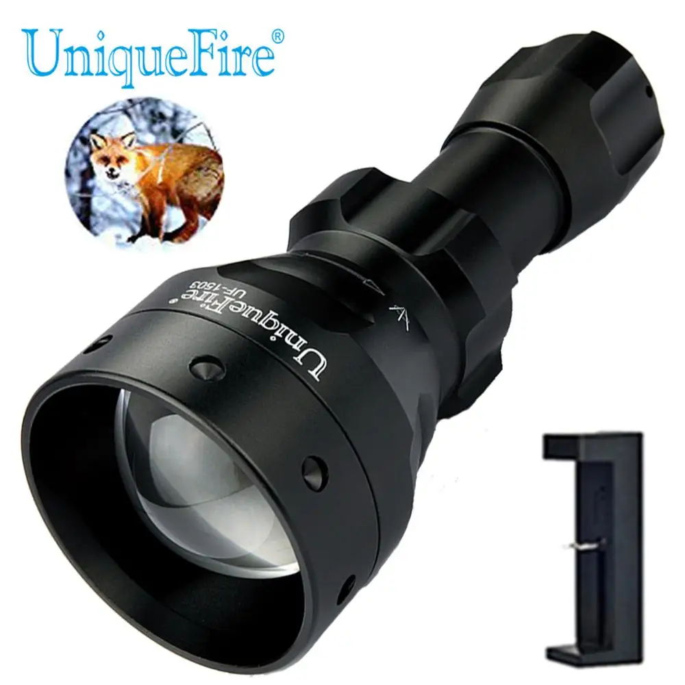

UniqueFire 1503 XM-L2 Zoomable LED Flashlight 5 Modes Lamp Waterproof 50mm Convex Lens Zoom Torch for Night Camping Riding