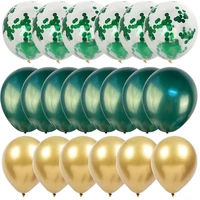 20pcs chrome metal balloons latex green ballons wild one boys birthday jungle themed baby shower party decoration
