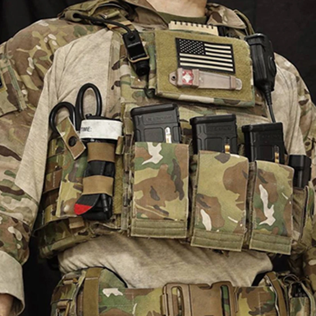 Krydex тактический охотничий тройной маг Чехол Эластичный Открытый Топ 556 Молл