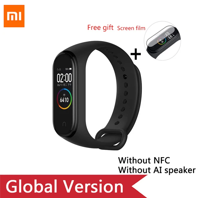 Global version Умный Браслет OriginalXiao mi Band 4 на английском, испанском и русском языках, 3 цвета, AMOLED экран, mi band 4, Smartband, fitness Traker - Цвет: Global version