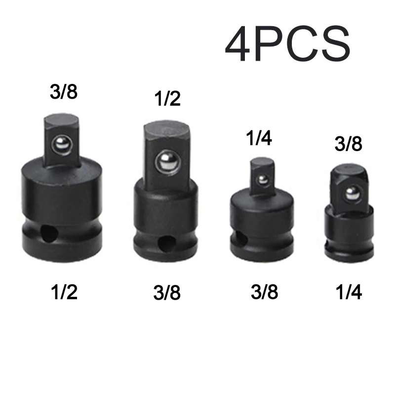 

4Pcs Hex Socket Adapter 1/2 " To 3/8" 1/4 " To 3/8" Air Impact Wrench Converter Ratchet Socket Driver