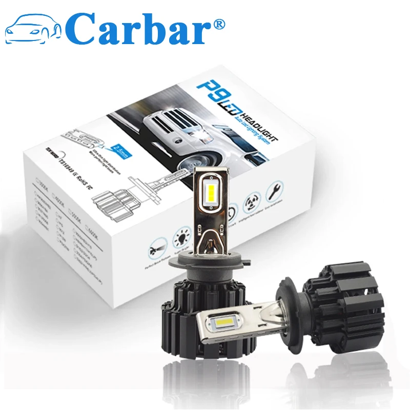 Carbar #2 шт. P9-H7 Автомобильный светодиодный фары для H7 Conversion Kit 6000k холодный белый