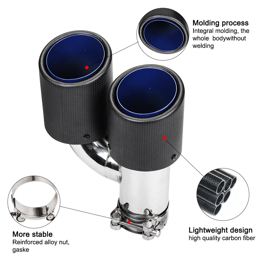 Автомобильная Двойная модель H матовый глушитель наконечники выхлопной трубы