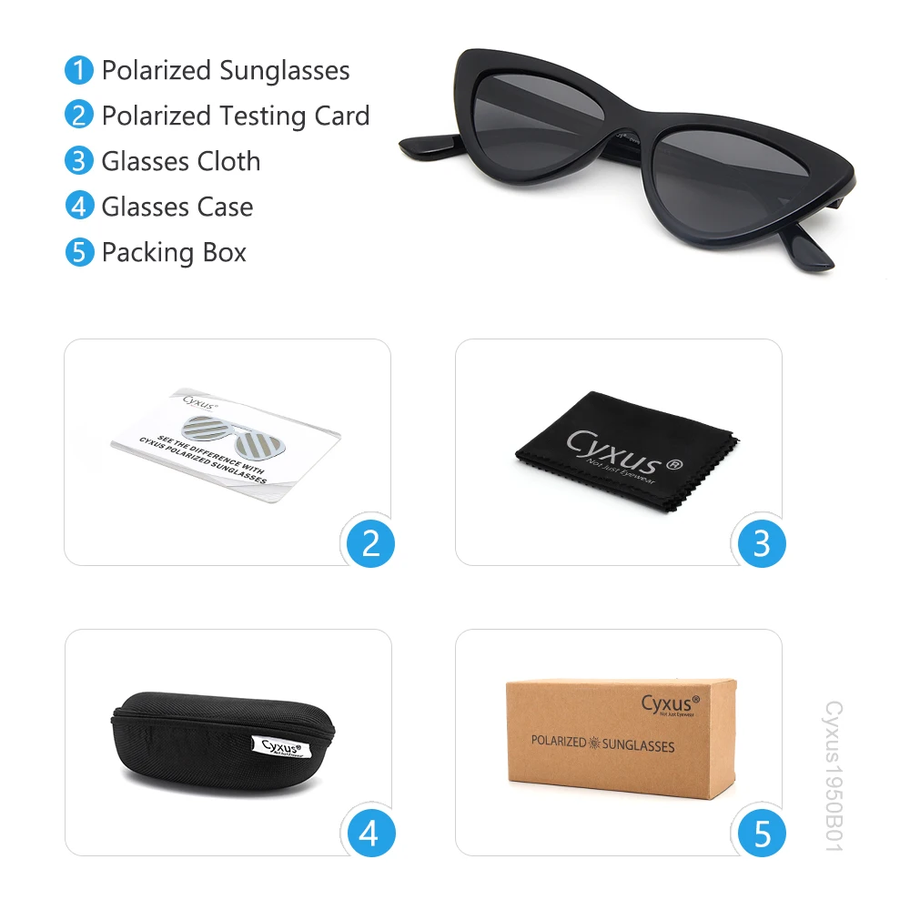 Женские винтажные солнцезащитные очки Cyxus в стиле ретро кошачий глаз