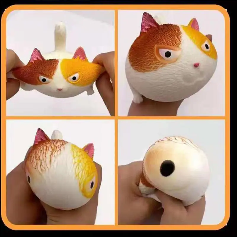 

New Decompression Angry Cat Squeeze Stretchy Doll Squishy Fidget Toy Students Venting Pinching Music Adult Kids Stress Relief