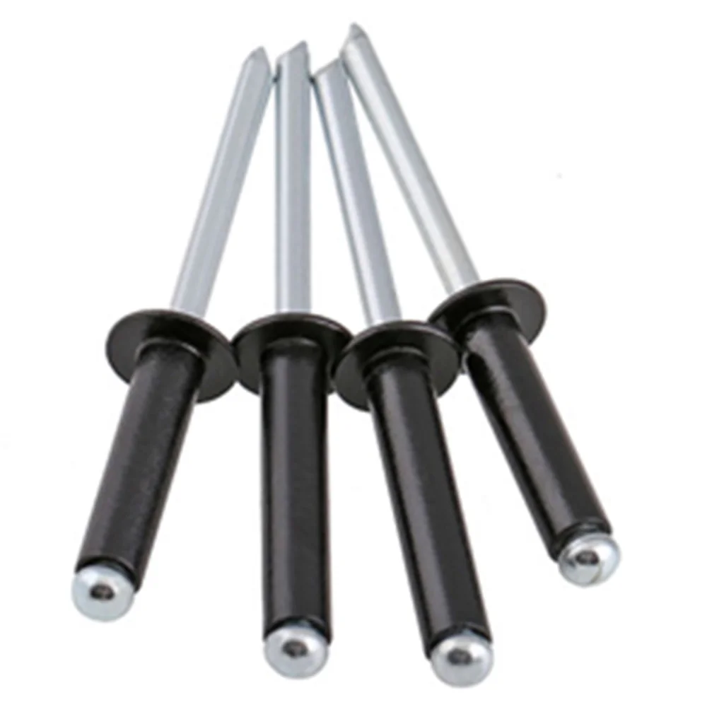 

120Pcs Black Aluminium Blind Rivets M2.4 M3.0 M3.2 M4 Nail Head Rivets Nail Decoration Rivets For Furniture Car Aircraft