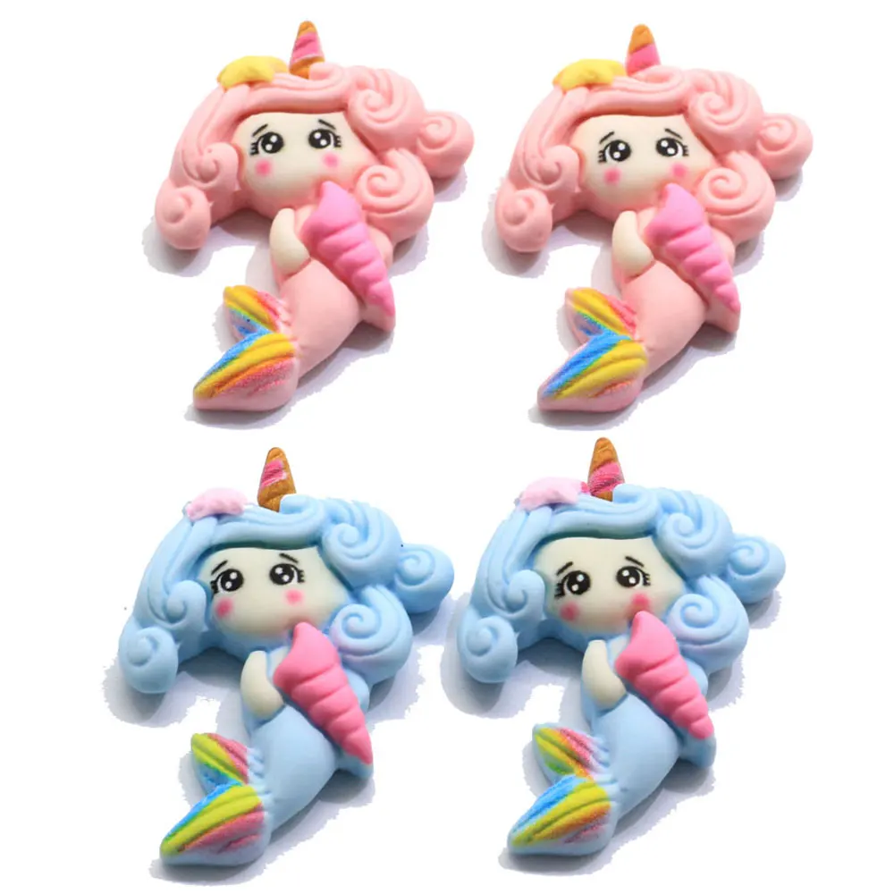 

Милый Единорог Платье принцессы-Русалочки с плоской задней частью Смола Кабошоны для скрапбукинга, сделай сам, ювелирное изделие для декор...