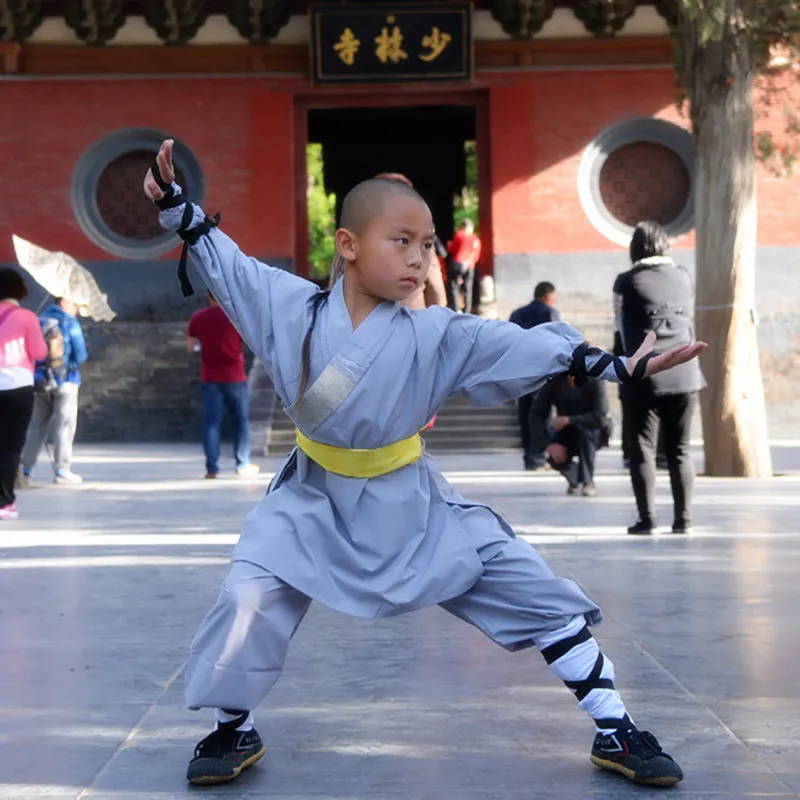 wysokość 100cm-190cm bawełna dzieci ShaoLin KungFu jednolite kombinezony odzież kostium Anzug Man Boys