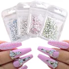 3D кристаллы, 1 пакет, разные размеры, голубые, зеленые, розовые, белые, опаловые Стразы для дизайна ногтей, плоское стекло, украшение камни для дизайна ногтей