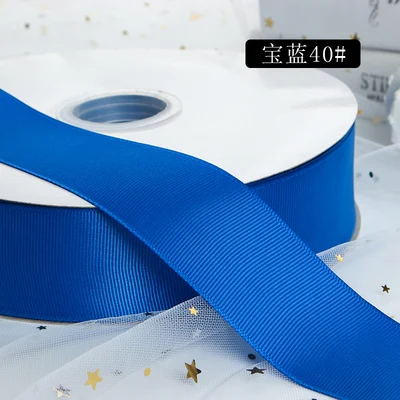 Синий Kewgarden тканевая лента для упаковки Grosgrain ленты 1," 38 мм DIY цветок волос бант в качестве аксессуара вручную изготовленная лента 100 ярдов - Цвет: Синий