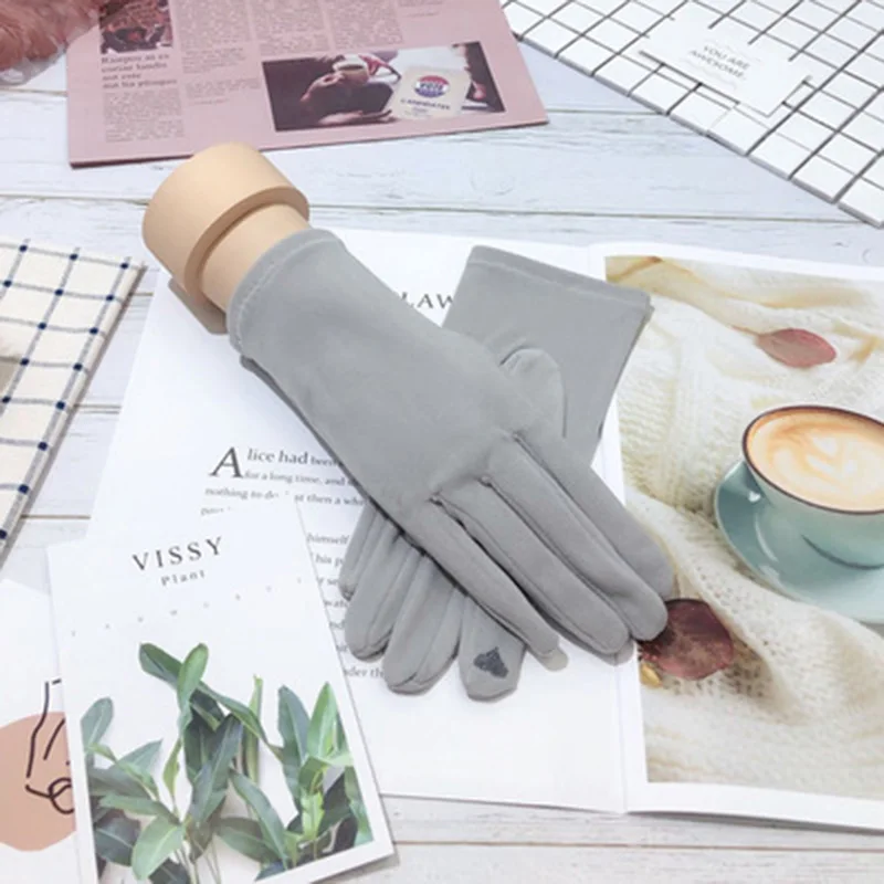 Female Winter Warm Driving Gloves Women Thin Cashmere Embroidery Elasticity Cycling Windproof Touch Screen Finger H16 | Аксессуары для