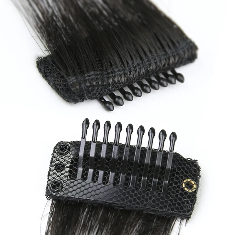 Прямая прямая черная накладка для волос коричневая на челку | Шиньоны и парики