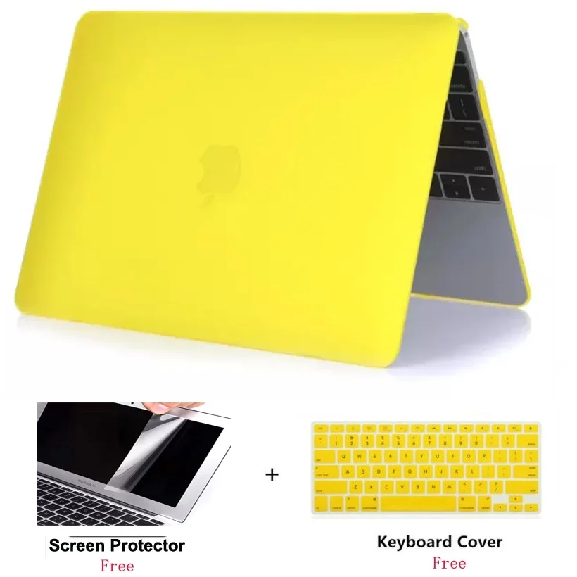Yellow Для нового MacBook Pro 13 15 16 чехол A2141 A12159 A1708 w/out Touch Bar& retina прозрачный кристально Матовый Жесткий Чехол Air 11,6 13,3 A1932 - Цвет: Yellow