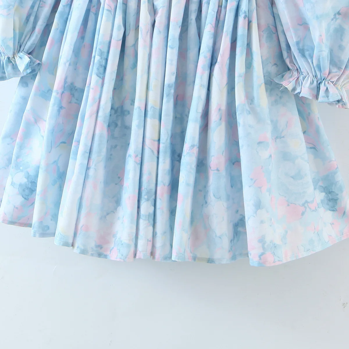 

Elegant Women Floral Print Party Dress Sexy Puff Sleeve A-line Mini Square Neck Dress Spring Autumn Short Vestido