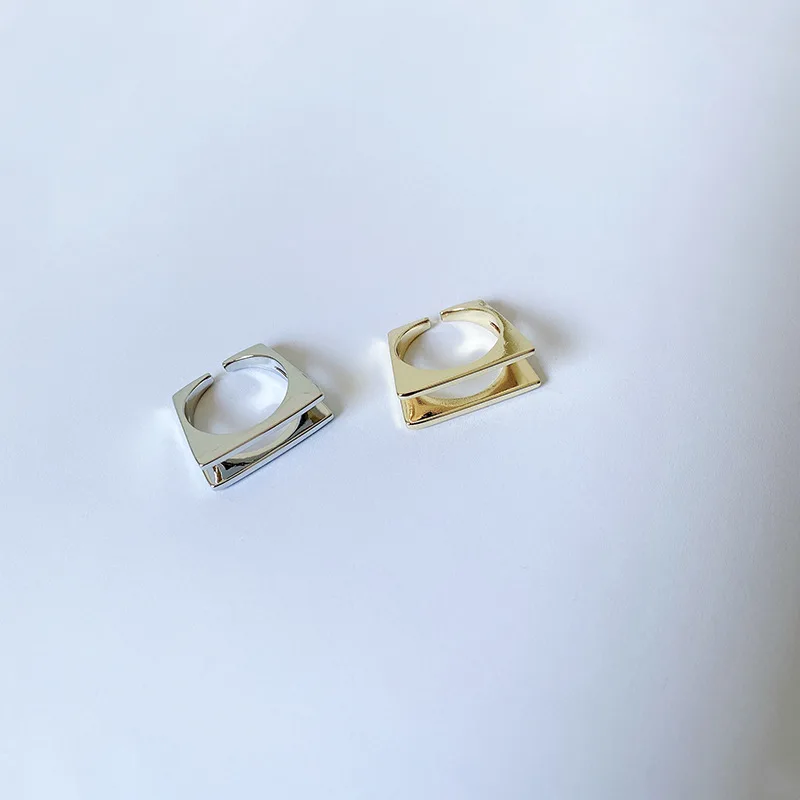 Женское Двухслойное кольцо с геометрическим рисунком Открытое в стиле ретро