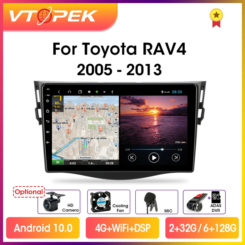 Vtopek 9 &quot4G + Wi Fi 2din Android 10 0 автомобиль радио Multimidia видео плеер навигации GPS для Toyota RAV4