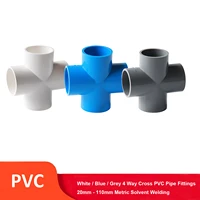 pvc cross 2025324050637590110160mm metric solvent weld pressure pipe fitting connector aquarium pond pool garden diy