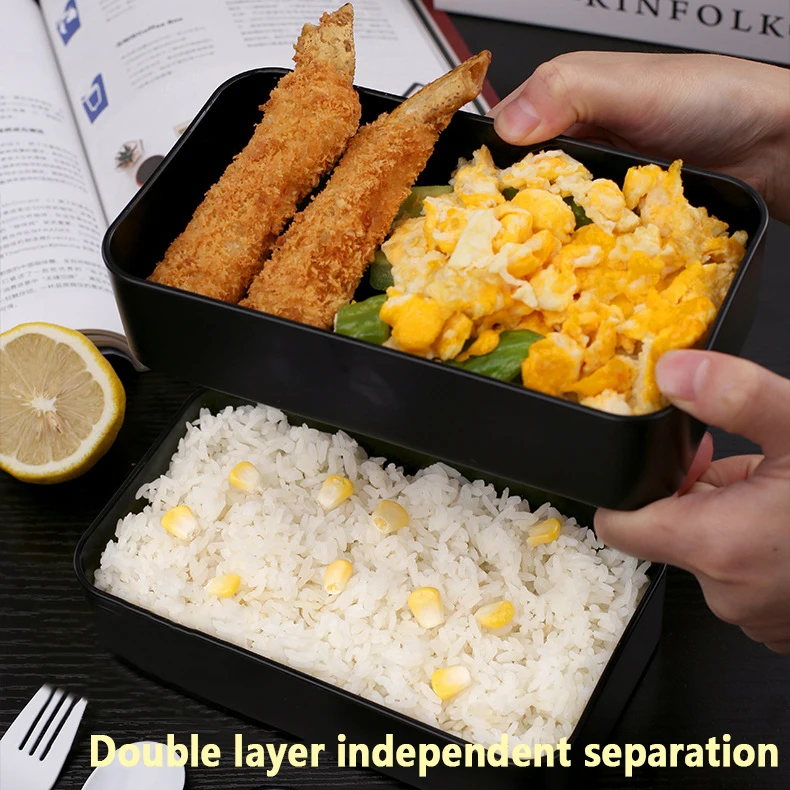 Новый двухслойный Ланч-бокс с деревянным покрытием простой коробка для салатов