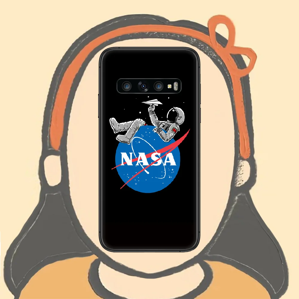

Space NASAS Phone Case For Samsung Galaxy Note S 8 9 10 20 Plus E Lite Uitra black Funda Trend Back Silicone Prime Pretty Coque