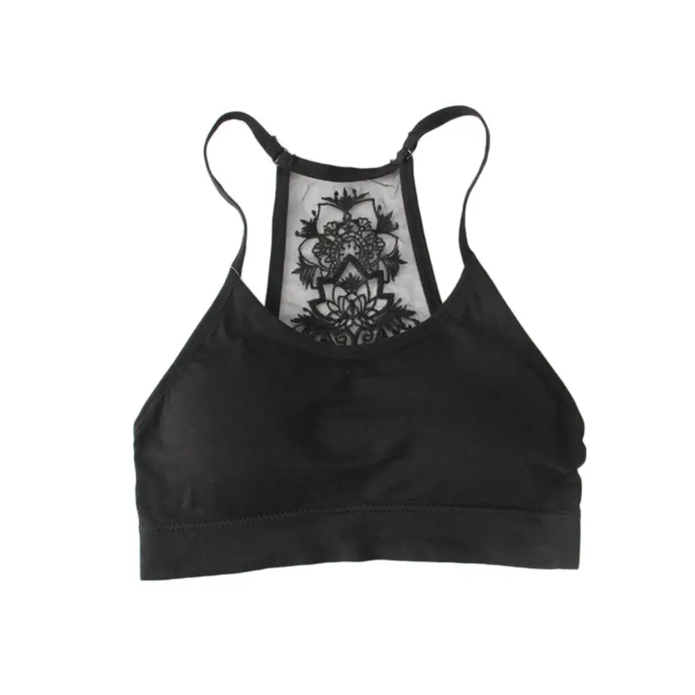 Женский кружевной бюстгальтер с вышивкой модный беспроводной удобный полной