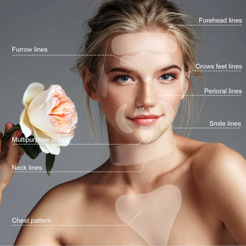 

18pc Reusable Silicone Wrinkle Removal Sticker Face Forehead Neck Eye Sticker Pad Anti Wrinkle Aging Skin Lifting Care Pat TSLM2