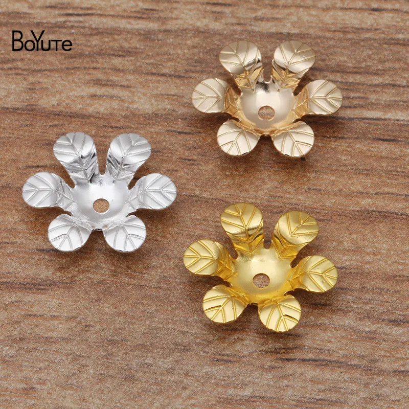 

BoYuTe (200 Pieces/Lot) 13MM Metal Brass Flower Bead Caps Diy Hand Made Jewelry Findings Components