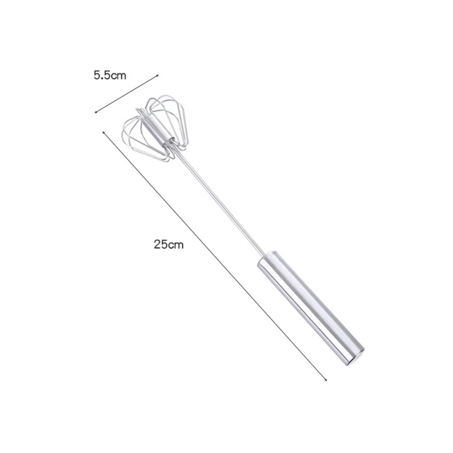 

Stainless Steel Semi-automatic Eggbeater Hand Pressure Rotating Egg Tools Mixing Eggbeater Kitchen Cooking Tools